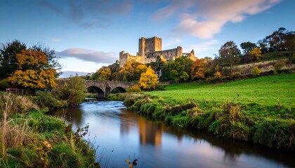 Autumnal castle by a river (1)