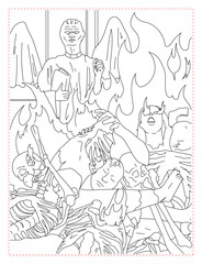 Monster Warming Up Coloring Page: Grotesque Creature Art