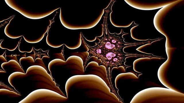 Spiraling tendrils unfold in recursive waves of organic motion