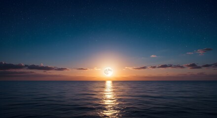 Fototapeta premium Sunset over calm ocean