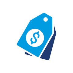 Price Icon Vector Illustration Blue Version