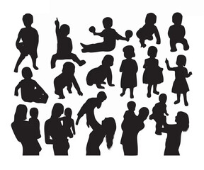 Mother and Son Silhouettes.eps