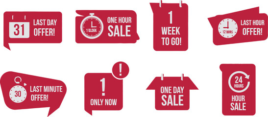 Urgent sale and countdown timers for limited time offers and promotions
