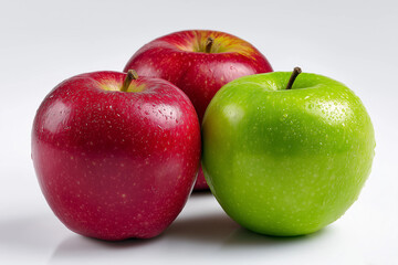 Sliced Red Apple Isolated on White Background