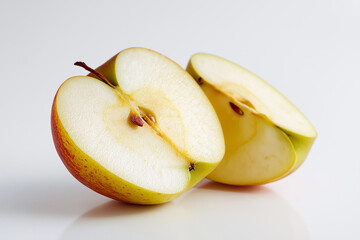 Sliced Red Apple Isolated on White Background