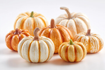 Orange Pumpkin on Light Beige Background