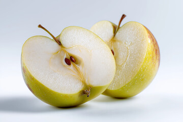 Sliced Red Apple Isolated on White Background