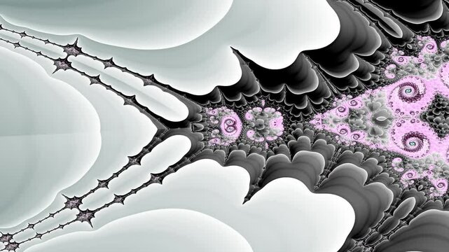 Spiraling tendrils unfold in recursive waves of organic motion