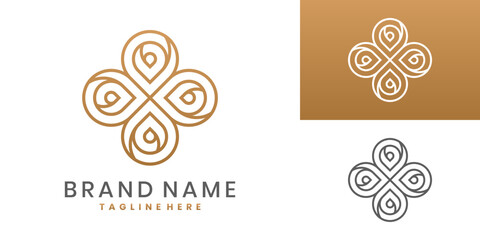 Elegant ornamental logo design with floral pattern