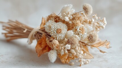 Obraz premium Dried flower bouquet showcasing natural beauty and rustic charm