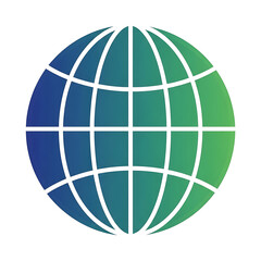 Illustration of a globe icon isolated on white background