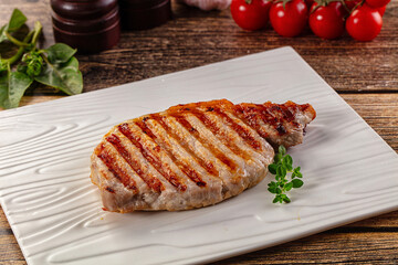 Juicy grilled pork fillet steak