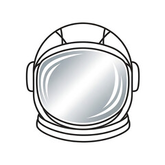Fototapeta premium Illustration of an astronaut helmet isolated on white background, vector format