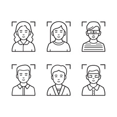 Face recognition line art enhances security systems