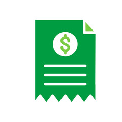 Bill Icon Vector Illustration Green Version