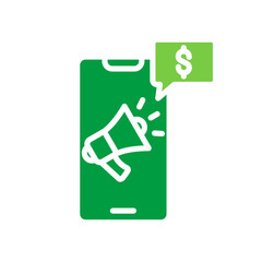 Telemarketing Icon Vector Illustration Green Version