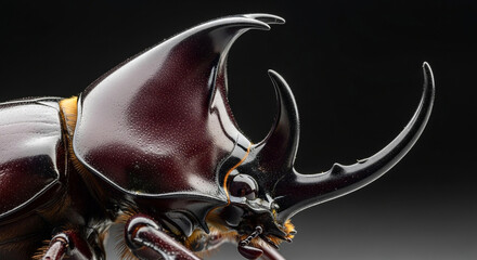 Stunning Close Rhinoceros Beetle Showcasing