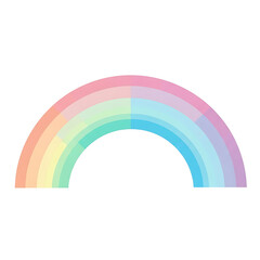 Pastel rainbow isolated on white background, a symbol of hope and diversity