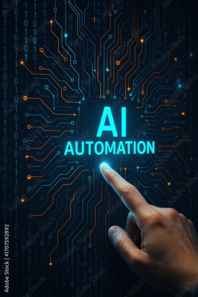 Poster unlocking the future of ai automation with digital connections and innovative technology