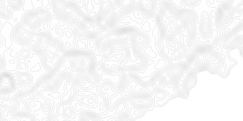 Minimal white line geometric grid outline curve counter map and wavy topography relief discovery area white, black line texture background.	
