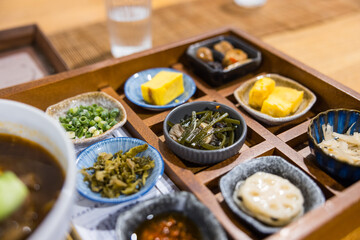 Small dishes of Taiwanese appetizer