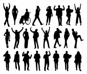 Silhouettes of diverse busine...