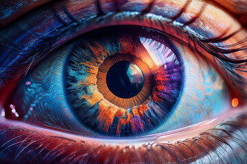 Human eye macro showing pupil and iris promoting youth interest in biological systems
