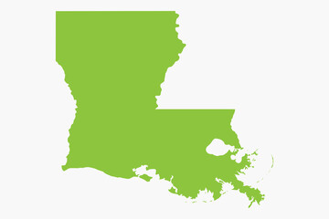 Obraz premium Vector graphic artwork suitable for print and web containing flat detailed map of LOUISIANA