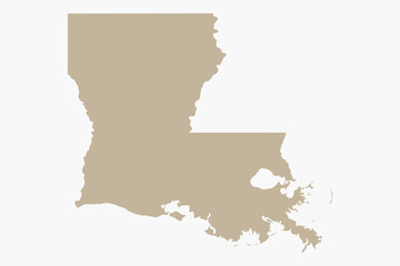 Obraz premium Vector graphic artwork suitable for print and web containing flat detailed map of LOUISIANA