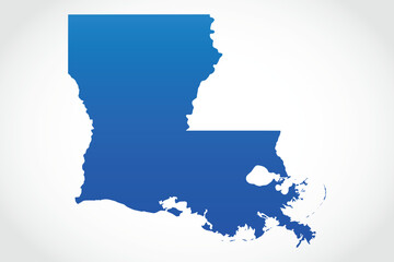 Fototapeta premium Vector graphic artwork suitable for print and web containing flat detailed map of LOUISIANA