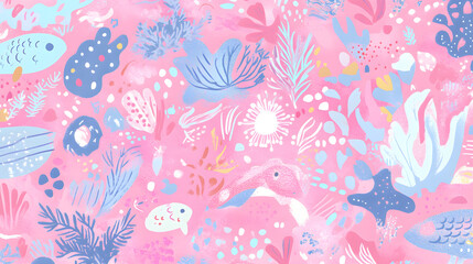 Underwater exploration vibrant coral reef digital artwork colorful environment close-up view marine life concept