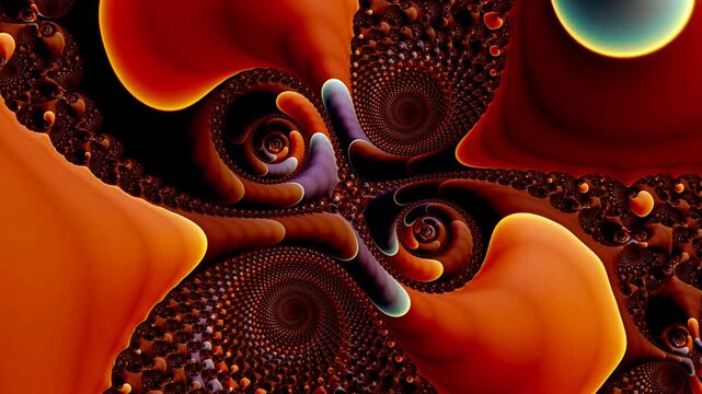 Spiraling tendrils unfold in recursive waves of organic motion
