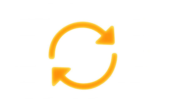 Orange arrows circling clockwise, representing continuous workflow, iteration, and seamless refresh process against transparent backdrop