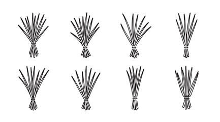 Collection of stylized zebra tail silhouettes with black and white stripes