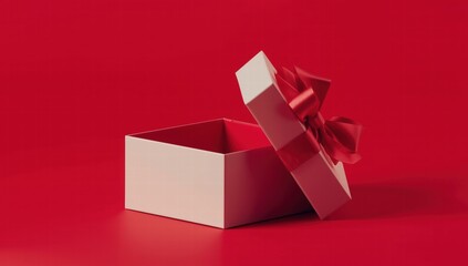 Perfect for holiday greeting cards, christmas advertisements, and birthday gift ideas. Shows a luxurious present in a clean setting.