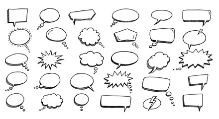 Fototapeta premium Hand-Drawn Speech Bubbles and Thought Bubbles