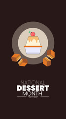National Dessert Month Poster Banner and Background Abstract Design Template with Sweet Food Illustration for Bakery Confectionery Cooking Festival and Culinary Campaign
,for mobile responsive

