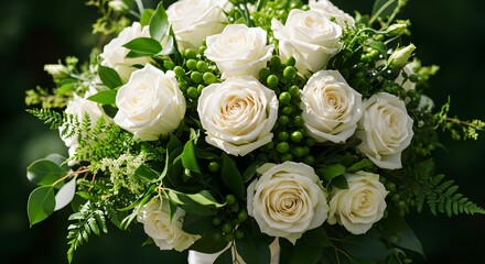 Fototapeta premium White rose bouquet