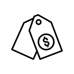 Price Icon Vector Illustration Line Version
