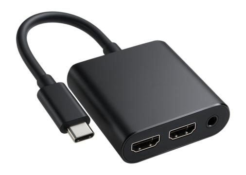 USB-C to HDMI splitter with audio jack