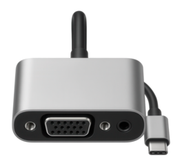 USB-C to VGA dock with audio jack
