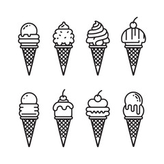Ice cream cone line art sweet delight