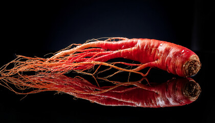 “Fresh Ginseng Roots and Textures – Hyper-Realistic Ingredient Photography”