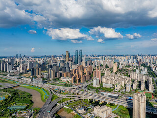 Modern Hong Kong City Skyline