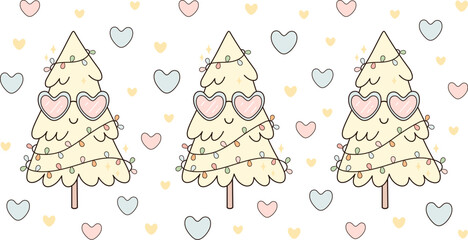 Retro Groovy Christmas tree 16oz libbey glass can wrap. Merry Christmas cup wrapping. Holiday tumbler sublimation design