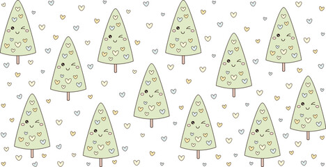 Kawaii Christmas tree 16oz libbey glass can wrap. Merry Christmas cup wrapping. Holiday tumbler sublimation design