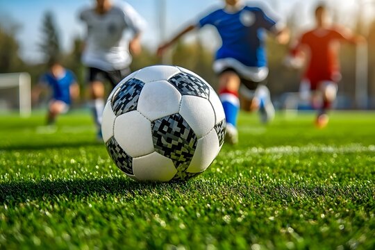 Children competing in a soccer game. - Powered by Adobe