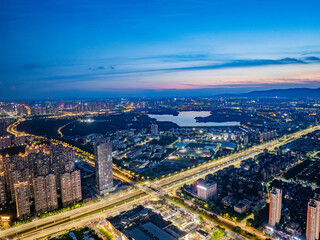 Fototapeta premium Modern city nightscape, Hong Kong nightscape