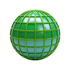 Obraz premium Green sphere with gridded design