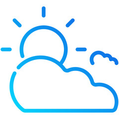 cloudy gradient line icon